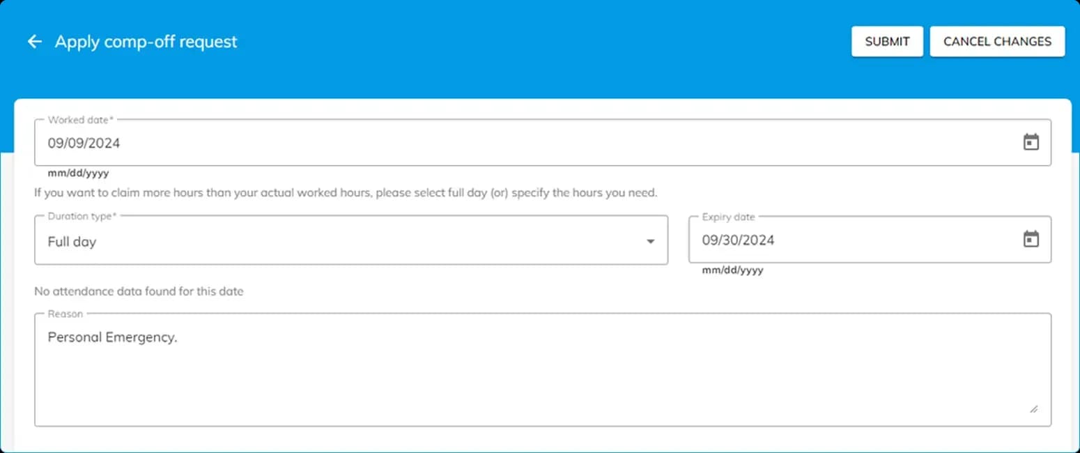 Compoff Office Portal