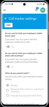 Settings Calltracker